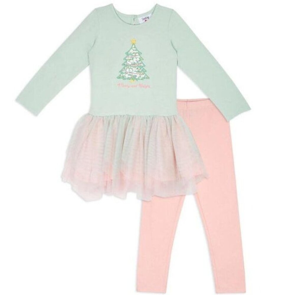 Counting Daisies Girl's Holiday Dress TUTU/Leggings Set 18 MO (2121)